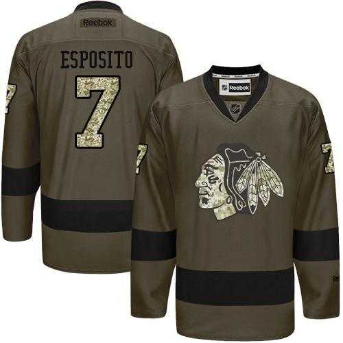 Glued Chicago Blackhawks #7 Tony Esposito Green Salute to Service NHL Jersey,We sell and wholesale Glued Chicago Blackhawks #7 Tony Esposito Green Salute to Service NHL Jersey on line form chian!